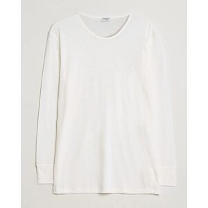 Zimmerli of Switzerland Wool/Silk Long Sleeve T-Shirt Ecru men S Hvid