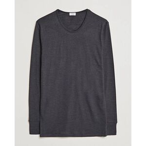 Zimmerli of Switzerland Wool/Silk Long Sleeve T-Shirt Charcoal men XL Grå