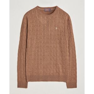 Morris Merino Cable Crew Neck Camel men XXL Brun