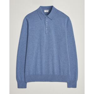 Filippa K Knitted Polo Shirt Paris Blue men L Blå