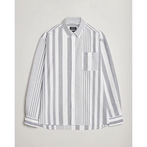 A.P.C. Mateo Striped Oxford Shirt Marine/White men XL Hvid