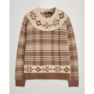 Polo Ralph Lauren Wool Knitted Crew Neck Sweater Medium Brown men L Brun