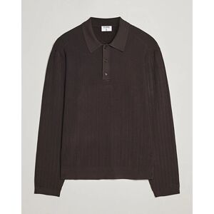 Filippa K Structured Knitted Polo Dark Oak men L Brun