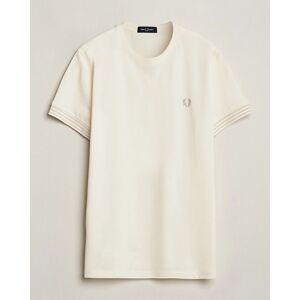 Fred Perry Striped Cuff Crew Neck T-Shirt Ecru men L Hvid