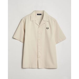 Fred Perry Pique Textured Short Sleeve Shirt Oatmeal men M Beige