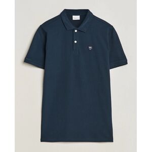 KnowledgeCotton Apparel Toke Badge Polo Total Eclipse men S Blå