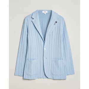 Lardini Knitted Structure Cotton Blazer Light Blue men L Blå