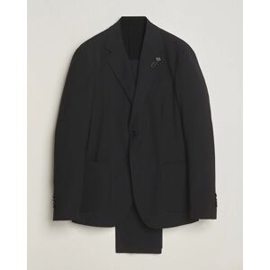 Lardini Travellers Soft Wool Suit Black men 48 Sort