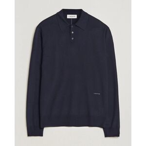 Lanvin Merino Wool Knitted Polo Thunder men L Blå