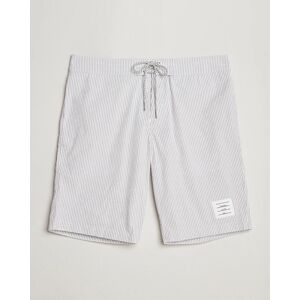 Thom Browne Seersucker Drawstring Board Shorts Light Grey men L Hvid