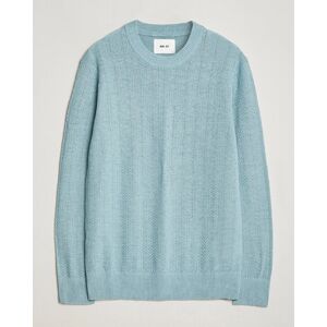 NN07 Jaden Knitted Linen Crew Neck Sweater Winter Sky men XL Blå