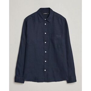 J.Lindeberg Regular Fit Clean Linen Shirt Navy men M Blå