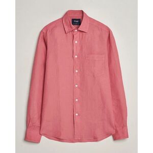 Drake's Linen Summer Shirt Pink men M Pink