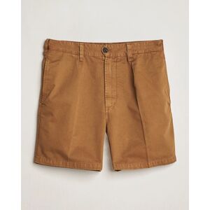 Drake's Cotton Twill Chino Shorts Washed Tobacco men W30 Brun