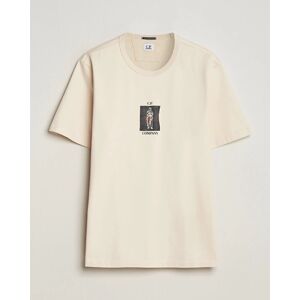 C.P. Company Mercerized Heavy Cotton Back Logo T-Shirt Ecru men L Beige