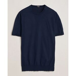 Kiton Sea Island Cotton Knit T-Shirt Navy men L Blå