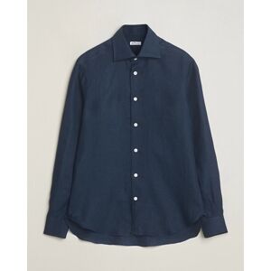 Kiton Linen Sport Shirt Navy men M Blå