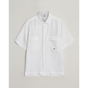 C.P. Company Short Sleeve Linen Shirt White men M Hvid