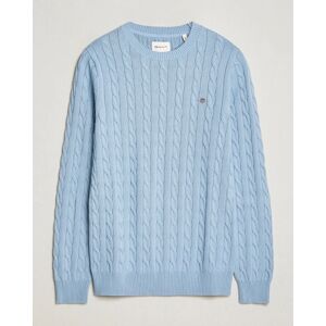 GANT Cotton Cable Crew Neck Pullover Dove Blue men M Blå