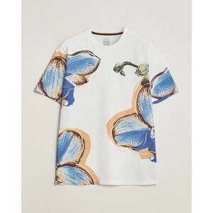 Paul Smith Organic Cotton Printed Orchid T-Shirt White men S Hvid