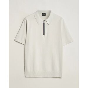 PS Paul Smith Striped Half Zip Polo Light Grey men M Grå