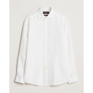 Morris Slim Fit Linen Cut Away Shirt White men L Hvid