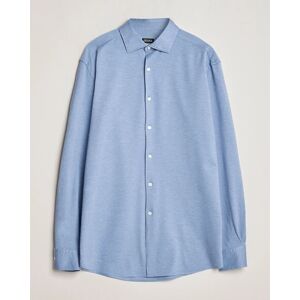 Zegna Slim Fit Jersey Piquet Shirt Light Blue men L Blå