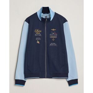 Aeronautica Militare Full Zip Sweater Navy/Glacier Blue men S Blå