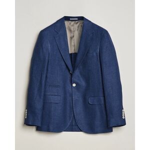 Brunello Cucinelli Linen/Silk Blazer Indigo Blue men 52 Blå