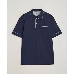 Brunello Cucinelli Short Sleeve Resort Polo Navy men XL Blå