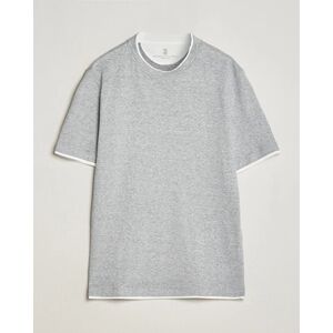 Brunello Cucinelli Cotton/Linen T-Shirt Light Grey men M Grå
