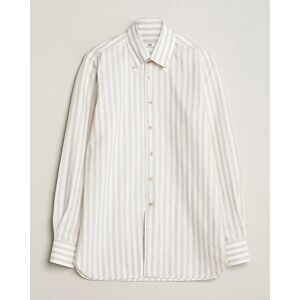 100Hands Striped Cotton Shirt Brown/White men 43/17 Beige