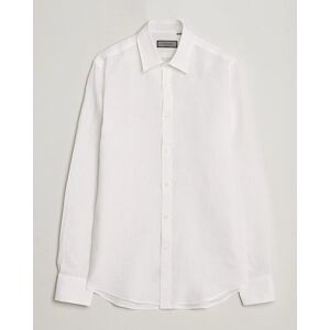 Canali Slim Fit Linen Sport Shirt White men L Hvid