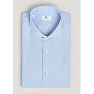 Grigio Cotton Poplin Dress Shirt Light Blue Stripe men L Blå