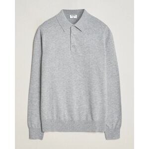 Filippa K Knitted Polo Shirt Light Grey Melange men XXL Grå