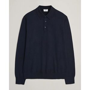 Filippa K Knitted Polo Shirt Navy men S Blå