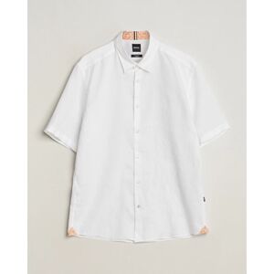 Boss BLACK Liam Short Sleeve Linen Shirt White men XL Hvid
