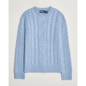 Polo Ralph Lauren Cotton Aran Knitted Sweater Light Chambray Heather men L Blå