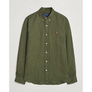 Polo Ralph Lauren Slim Fit Linen Button Down Shirt Thermal Green men L Grøn
