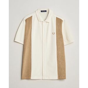 Fred Perry Towelling Panel Polo Short Sleeve Shirt Ecru men XL Hvid,Beige