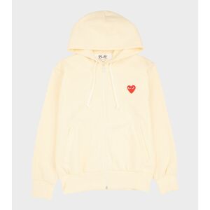 Comme des Garcons PLAY M Red Heart Zip Hoodie Light Yellow M