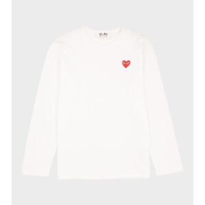 Comme des Garcons PLAY M Red Heart LS T-shirt White XL