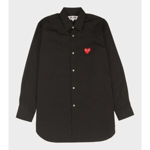 Comme des Garcons PLAY M Red Heart Shirt Black S