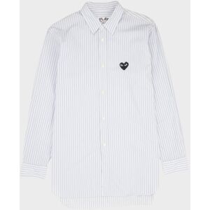 Comme des Garcons PLAY M Black Heart Striped Shirt White/Blue/Navy L