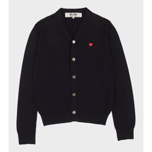 Comme des Garcons PLAY M Small Red Heart Cardigan Navy S