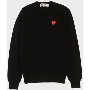 Comme des Garcons PLAY M Red Heart Knit Navy S