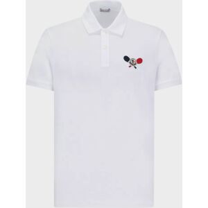 Moncler Tennis Logo Patch Polo Optical White XL