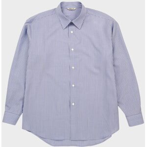 Auralee Super Fine Wool Shirt Sax Blue Stripe 5