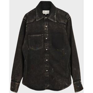 Maison Margiela Paint Denim Shirt Black str.40