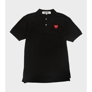 Comme des Garcons PLAY M Red Heart Polo Black L